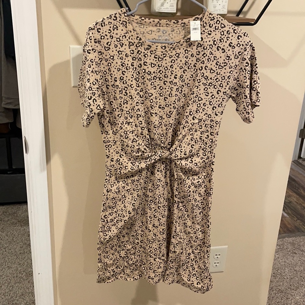 Aerie Leopard Print Knot Dress